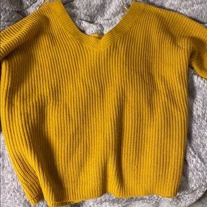 Cropped Oversized Yellow Sweater